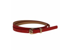 Curea dama, casual-eleganta, din piele ecologica, latime 1.3 cm, rosu - CKD014